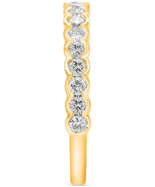  Diamond Scalloped Band (1/2 ct. t.w.) in 14k Gold-Plated