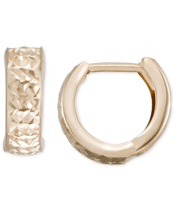 Textured Wide Huggie Hoop Earrings