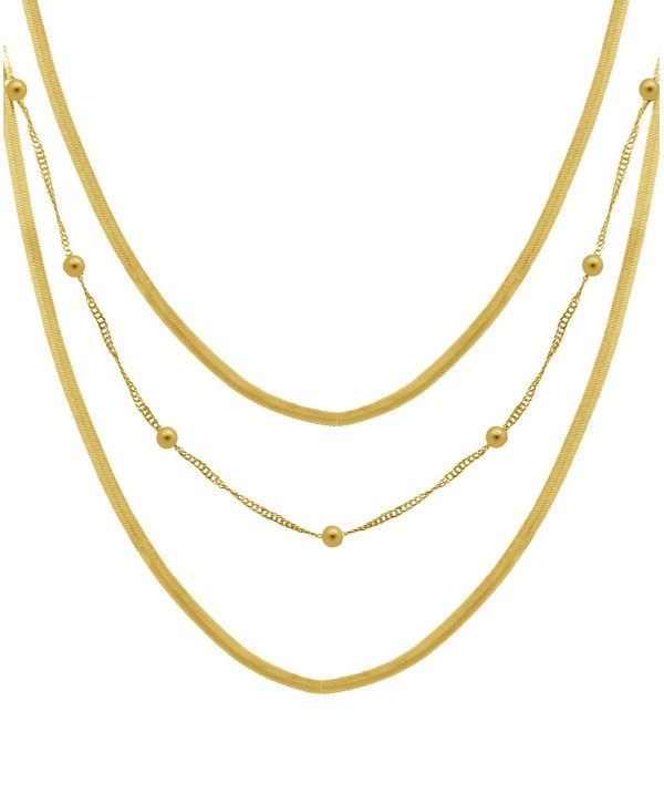 18K Gold Plated Layered Chain Necklace