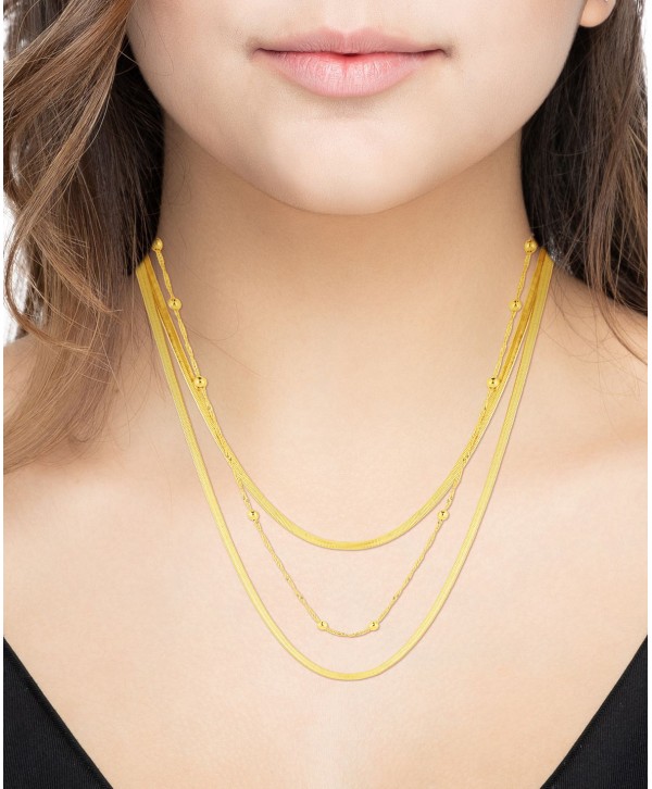 18K Gold Plated Layered Chain Necklace